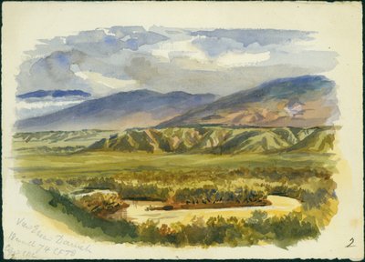 查看约旦河谷Damieh附近，1874年（wc und pencil on paper） 作者 克劳德·康德