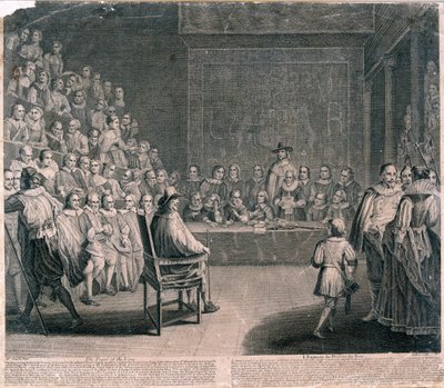 审判国王查理一世，威斯敏斯特宫，约1725年 作者 克劳德·杜博斯克