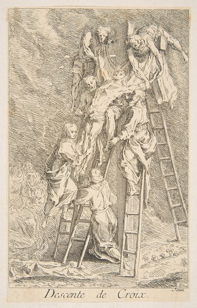 十字架下的后裔：Claude Gillot, Jacques Gabriel Huquier. 作者 克劳德·吉洛特和雅克·加布里埃尔·胡奎尔