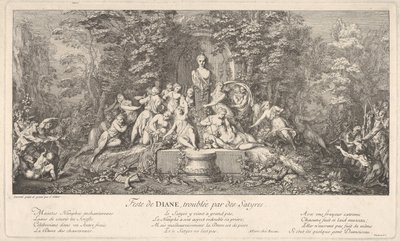 戴安娜的节日，被萨提尔打断了 Feste de Diane, troublée par des Satyres..., ca. 1786. 作者 克劳德·吉洛特