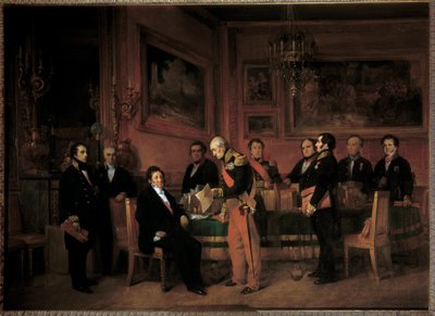 8 月 15 日，杜伊勒里宫的大臣苏尔特元帅向路易·菲利普一世（1773-1850）提交了摄政法 作者 克劳德·杰奎德（Claude Jacquand）
