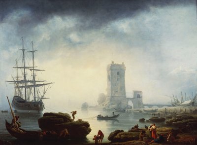 地中海港口风光：1745年早晨 作者 Claude Joseph Vernet