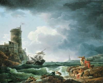 1769年，一座堡垒造成的海难风暴，前景中的遇难者 作者 克劳德·约瑟夫·韦尔内