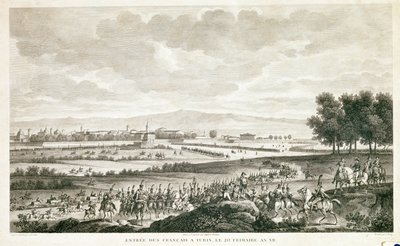 法国士兵进入都灵，约 1796 年（蚀刻版画） 作者 克劳德·约瑟夫·韦尔内
