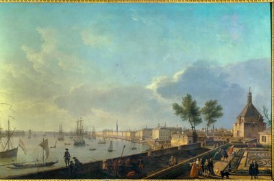 波尔多港口和城墙 约瑟夫·韦尔内 (Joseph Vernet) (1714-1789) 18 世纪的绘画。 巴黎。 海洋博物馆 作者 克劳德·约瑟夫·韦尔内