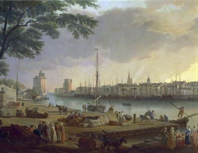 拉罗谢尔港风景 约瑟夫-弗内（1714-1789 年）的绘画，细节 作者 克劳德·约瑟夫·韦尔内