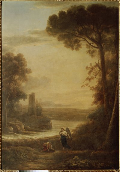 风景与托比 (Tobit) 和大天使拉斐尔 （1639 年，布面油画） 作者 克劳德·洛兰