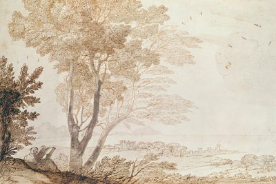 风景（纸和笔在纸上） 作者 克劳德·洛兰