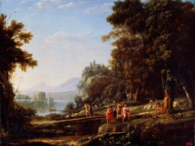 与阿波罗（Apollo）和马斯亚斯（Marsyas）的风景，1639年至1640年。 作者 克劳德·洛兰