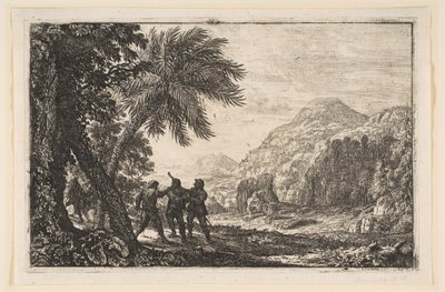 有旅人的风景，1633年。 作者 克劳德·洛兰