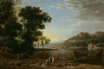 有商人的风景，约1629年。 作者 克劳德·洛兰