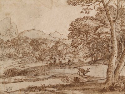 有鹿群的风景，1666年 作者 克劳德·洛兰