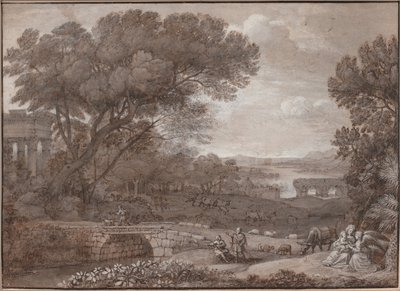 飞往埃及途中的风景，1660 年 作者 克劳德·洛兰