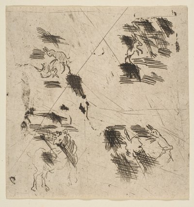 用Brigands上部进行研究，约。 1633。 作者 克劳德·洛兰