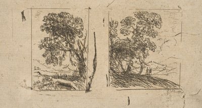 两幅风景画》，约1630年。 作者 克劳德·洛兰
