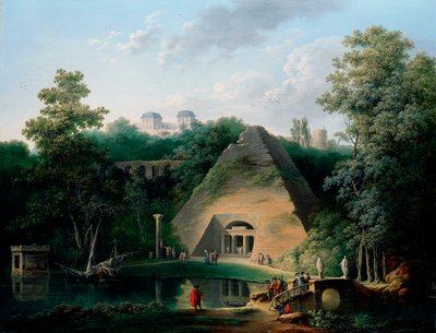 莫佩图伊城堡的金字塔，约1785年 作者 克劳德·路易斯·夏特莱