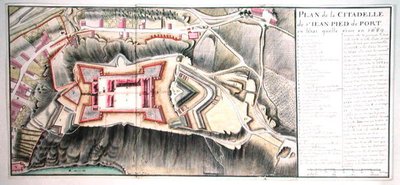 1689年圣让德港的城堡，来自Traite de Fortifications（笔和墨水和纸上的卫生纸） 作者 克劳德·马斯