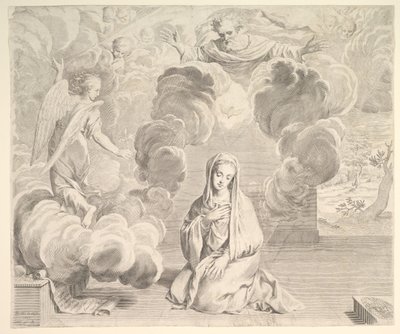 天使报喜，1666年。 作者 克劳德·梅伦