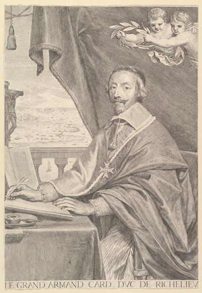 黎塞留红衣主教的肖像，1651年。 作者 克劳德·梅伦