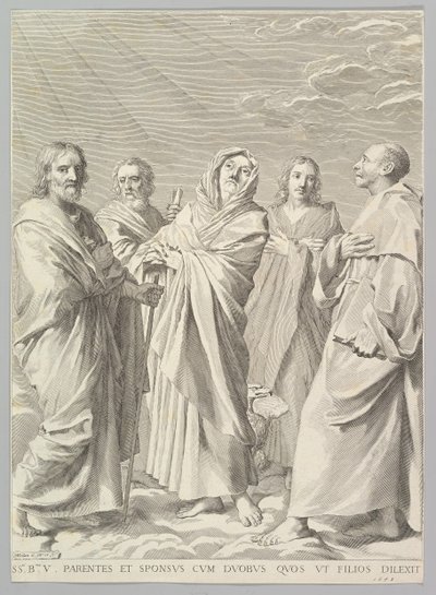Sts。安妮，约瑟夫，约阿希姆，伯纳德和约翰福音传教士亲属关系，1648年。 作者 克劳德·梅伦