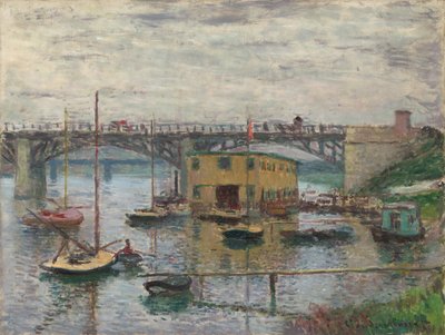 灰蒙蒙的日子里的阿让特伊的桥，约1876年。 作者 Claude Monet