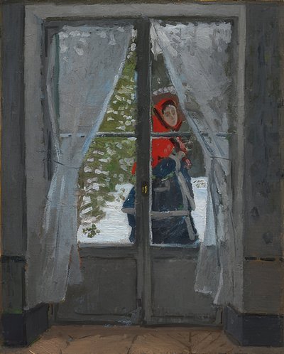 红色头巾（La capeline rouge）。约于1868-73年 作者 克劳德·莫奈