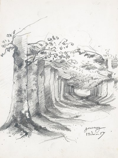 1857年在古尔奈（Gournay）的森林小巷 作者 克劳德·莫奈