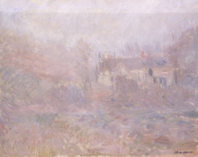雾中法莱兹的房屋，1885年 作者 克劳德·莫奈