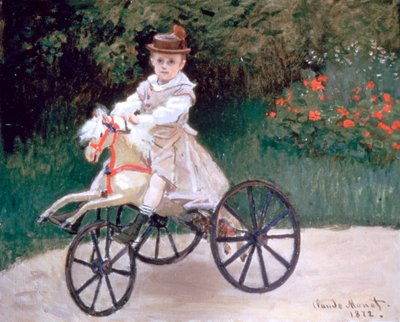 让·莫奈（Jean Monet）骑机械马，1872年 作者 克劳德·莫奈