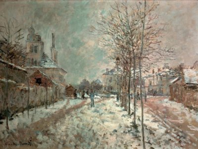 在阿根廷的蓬图瓦兹林荫大道，雪 作者 克劳德·莫奈