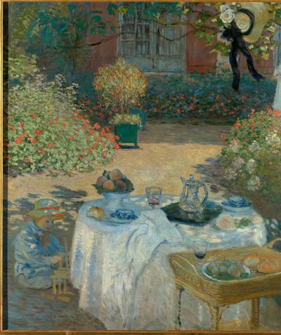 在 Argenteuil 的莫奈花园享用午餐 作者 克劳德·莫奈