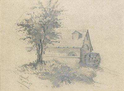 Lezarde上的红磨坊，1857年 作者 克劳德·莫奈