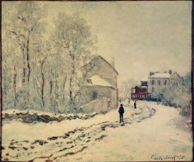 雪在Argenteuil 作者 克劳德·莫奈
