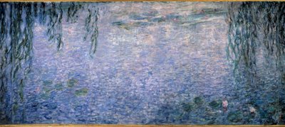 睡莲，晴朗的早晨，柳树三联画中央部分。 克劳德·莫奈 (Claude Monet) (1840-1926) 1914-1926 年的绘画 2 x 4.25 米。 巴黎。 橘园博物馆 作者 克劳德·莫奈