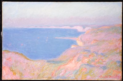 日落，迪耶普附近的悬崖上，1897年 作者 克劳德·莫奈