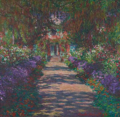 莫奈在吉维尼的花园里的小路，1902年。 作者 克劳德·莫奈