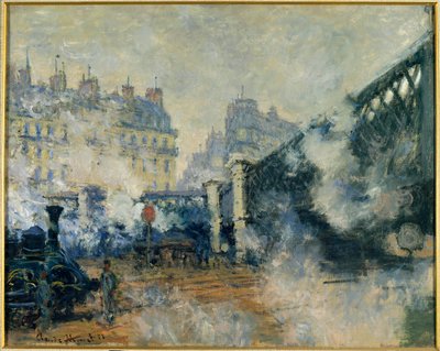 欧洲桥和圣拉扎尔车站(Saint-Lazare) 克劳德-莫奈(1840-1926)的画作 1877年 阳光 0,64 x 0,81m.巴黎。马尔默坦博物馆 作者 克劳德·莫奈