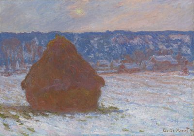 麦堆（雪景，阴天） 作者 克劳德·莫奈