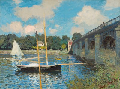 阿根特伊的桥，1874年。 作者 Claude Monet