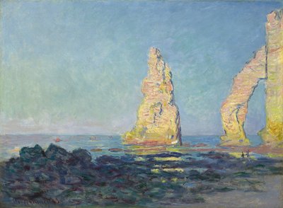 埃特勒塔针，退潮；艾吉尔·埃特尔塔（Aiguille d“ Etretat），玛丽·巴塞（mare basse），1883年 作者 克劳德·莫奈
