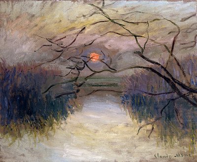 塞纳河在Vetheuil（布面油画） 作者 克劳德·莫奈