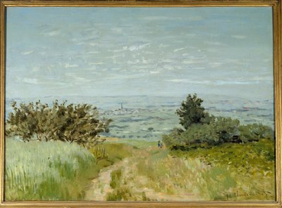 从平原到 Argenteuil，1872 年的 Sannois 山坡。 Claude Monet 绘画（1840-1926 年） 作者 克劳德·莫奈