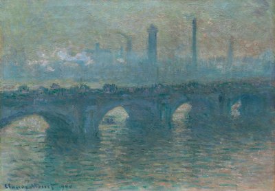 滑铁卢桥，灰色天气 作者 Claude Monet