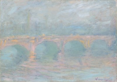 伦敦滑铁卢桥，日落时分，1904年。 作者 Claude Monet