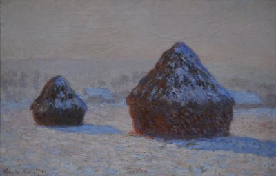 小麦堆，积雪效应，早晨，1891年 作者 克劳德·莫奈