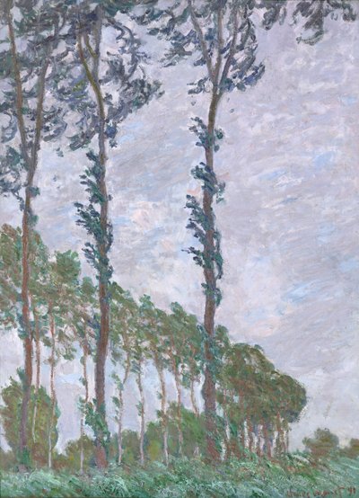 《风效应》，《杨树系列》，1891年 作者 克劳德·莫奈