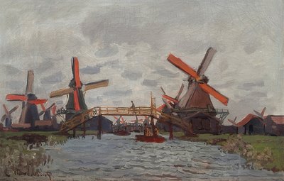 风车在赞丹附近的Westzijderveld。 1871年 作者 克劳德·莫奈