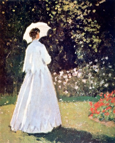 花园里的女人，圣阿德雷，细节，1867年 作者 克劳德·莫奈