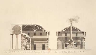 盐的入口的横截面在理想的Chaux市，1801年 作者 克劳德·尼古拉斯·勒杜
