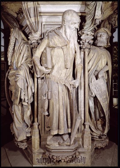 摩西之井，以赛亚的细节来自六角形基座，1395-1404石 作者 Claus and Malouel, Jean Sluter